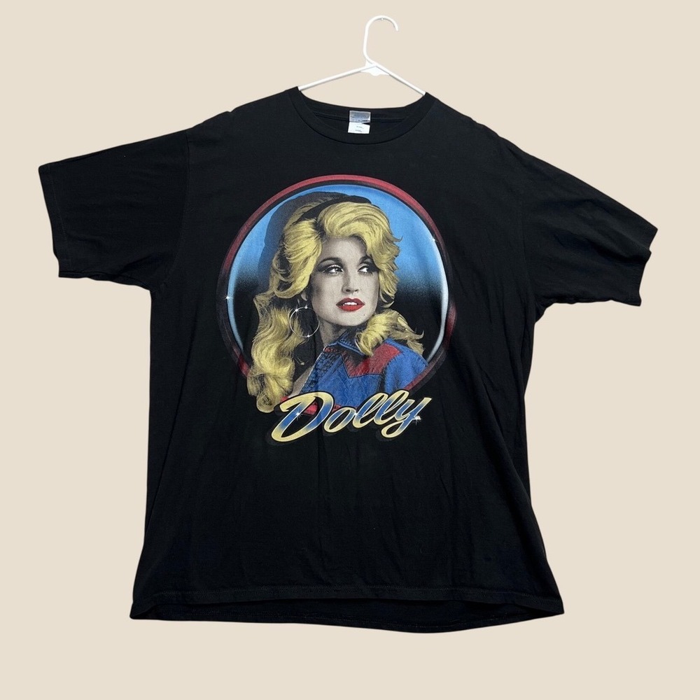 Dolly Parton Graphic T-Shirt Port & Company Ring Spun Black XL Country Music Tee